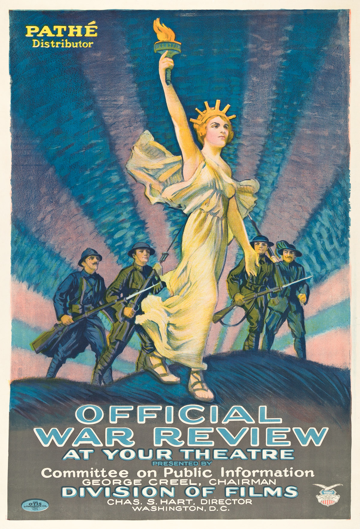 DESIGNER UNKNOWN.  OFFICIAL WAR REVIEW. 1918. 40¾x27¾ inches, 103½x70½ cm. The Otis Lithograph Co, Cleveland.
